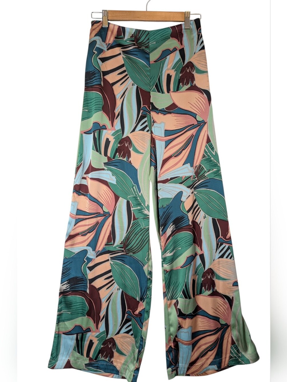 Rachel Zoe Floral Palazzo Wide Leg Pants Size Small Pockets Vacation Leisure